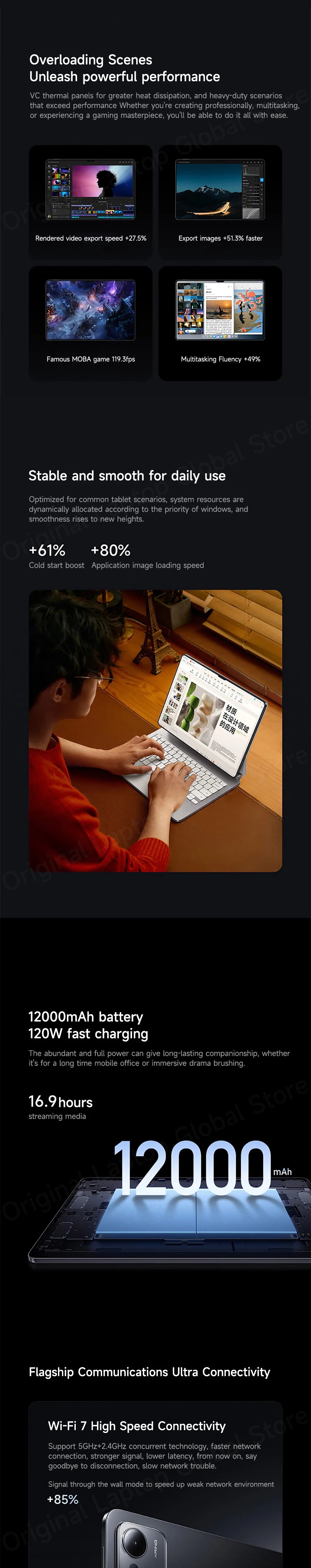 Xiaomi Pad 7 Ultra 2025 14-inch 3.2K OLED screen XuanYuan Rings O1 3nm processor Xiaomi HyperOS 2 Tablet 12000mAh 120W Tablet PC
