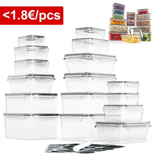 Food Storage Containers with Lid,Freezer,Food Boxes,lunchbox,16set 32 Pcs(16 Containers,16 Lids)2200ml,1740ml,1000ml,520ml,240ml
