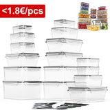 Food Storage Containers with Lids, Freezer Food Boxes, Lunchboxes, 16-piece set, 32 items (16 Containers, 16 Lids), 2200ml, 1740ml, 1000ml, 520ml, 240ml