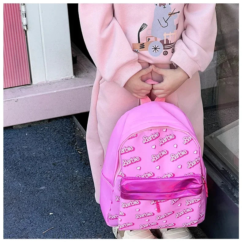 Kawaii Barbie Cartoon Anime Fashion Backpack Girl Barbie Princess Backpack Cute Kindergarten Kids Schoolbag Gift Toys
