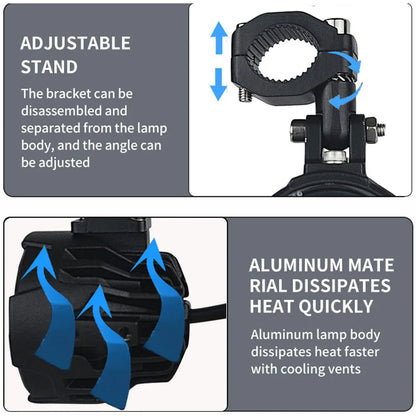 Motorcycle LED Auxiliary Lamp For BMW R1200GS F800GS ADV Yamaha MT07 MT09 CRF1000L Africa Twin Kawasaki Fog Lights Moto Lamp