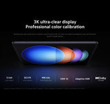 Versión global Xiaomi Pad 6S Pro Snapdragon® 8 Gen 2 HyperOS Pantalla 3K de 12,4" y 144 Hz HyperCharge de 120 W 10 000 mAh (típico) Batería de 120 W