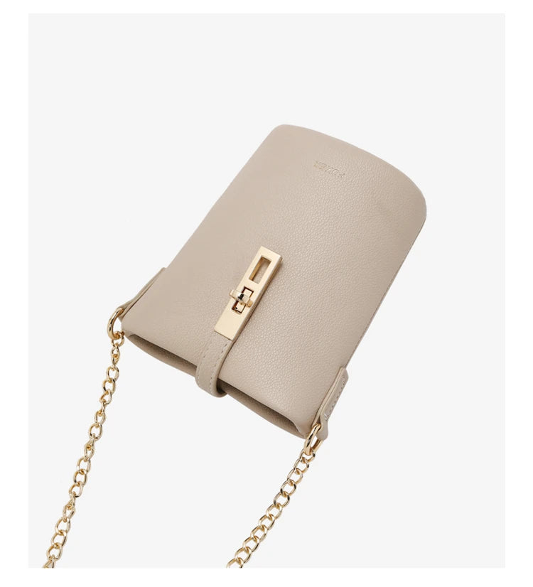 FOXER Brand Chic Mini Cellphone Bag Women's Shoulder Bag PU Leather Fashion Girl's Travel Small Crossbody Bag Purse