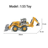 2 in 1 Toys for Boys Alloy Tractor Kids Excavator Bulldozer Miniature Truck Model Diecast Engineering Vehicle Children Gifts