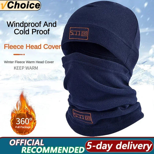 Winter Thermal Fleece Balaclava Men Hat Neck Warmer Hiking Scarf Waterproof Hunting Cycling Hat Hooded Neck Snowboard Face Mask