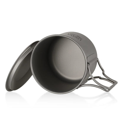 Taza de agua ultraligera de titanio Lixada con asa plegable, portátil para exteriores, camping, picnic, 300 ml/350 ml/550 ml/650 ml