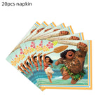 Talheres descartáveis de Tema Moana para Crianças, Copo e Prato, Suprimentos de Decoração para Meninas, Festa de Casamento, Aniversário, Novo