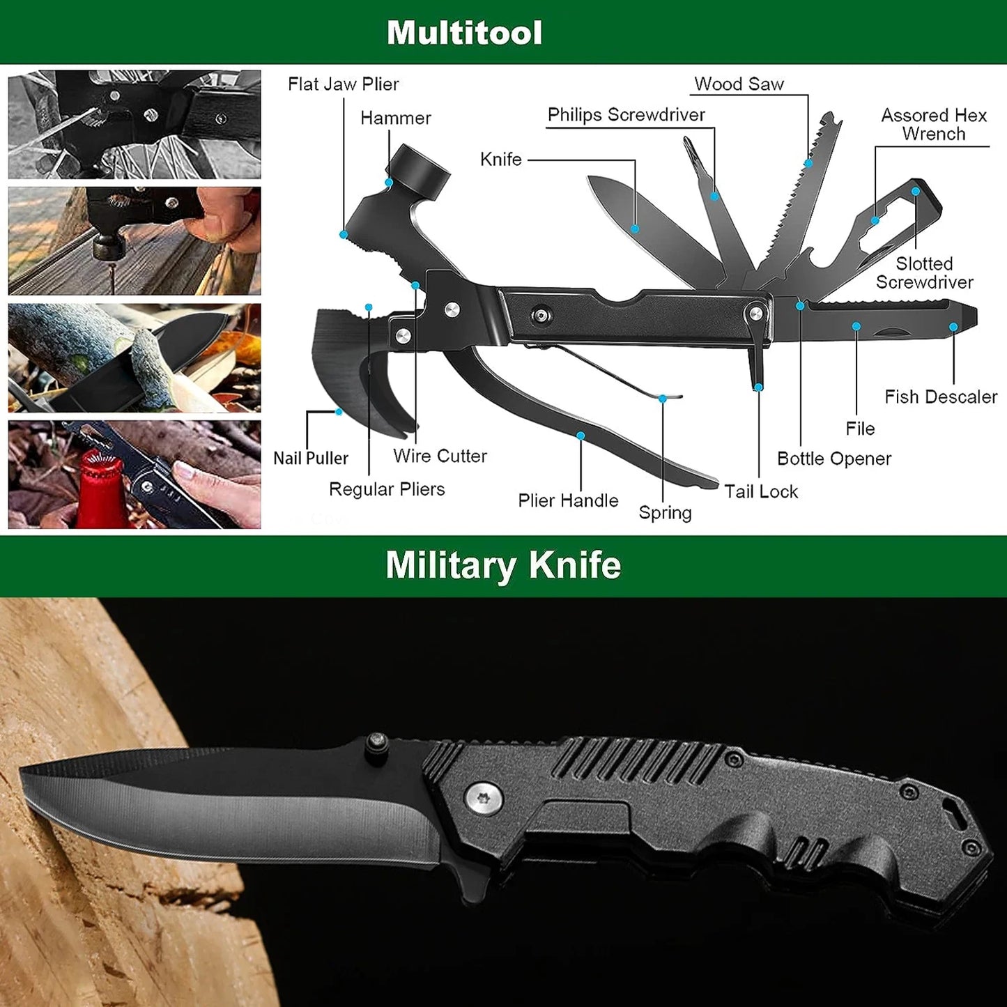 Survival Kit and First Aid Kit Professional Survival Gear Equipment with Molle Pouchfor Men Dad Husband Who Like Camping Outdoor
