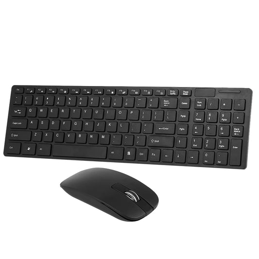 Combo de teclado y ratón inalámbricos K-06 2,4 G, teclado para ordenador con ratón Plug and Play, color negro, para portátil