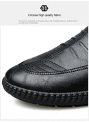 Men Leather Shoes Breathable Business Summer Slip on Loafers Man Casual Black Flats Driving Walking Shoes Moccasins