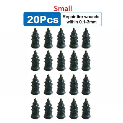 Kit de clavos para reparación de neumáticos de motocicleta, 5/20 piezas, universales, sin cámara, de goma, para reparación de pinchazos de neumáticos, scooters y bicicletas
