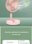 2025 new folding telescopic free adjustment fan charging usb multi-function outdoor portable home desktop floor-standing fan
