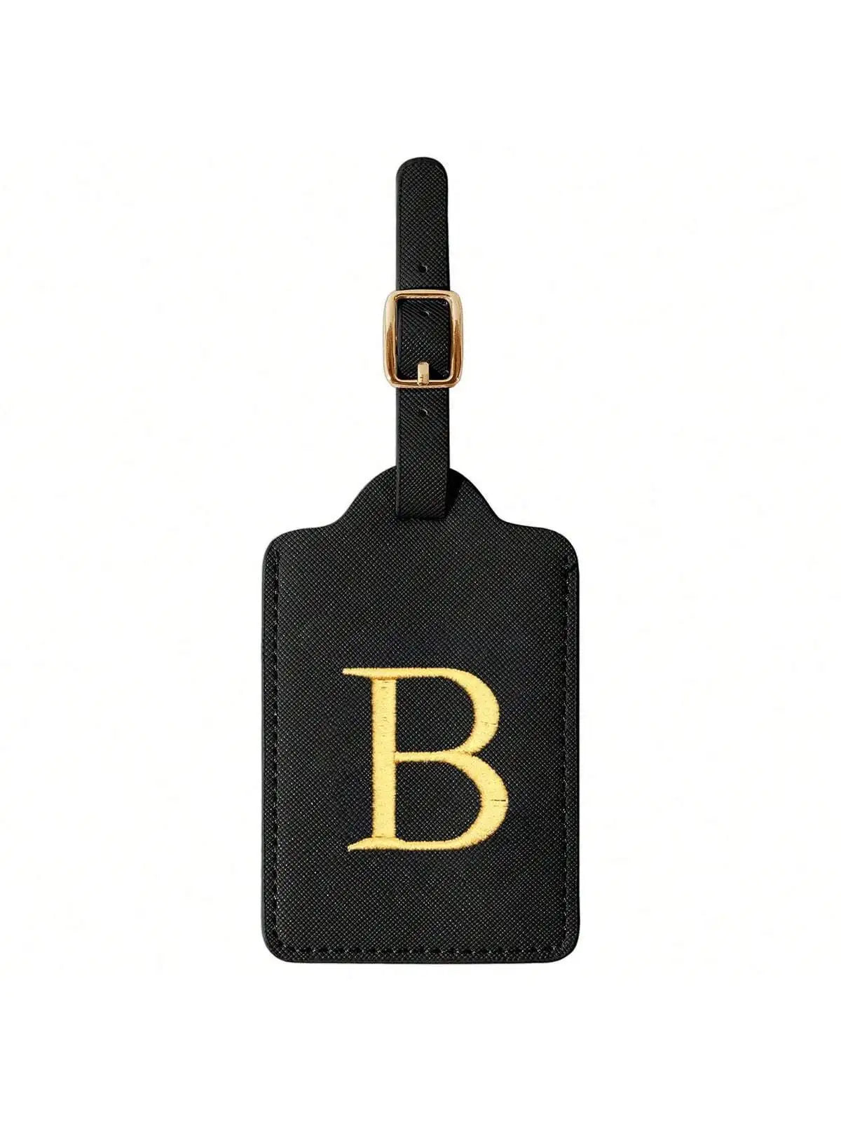 PU Leather Luggage Tag for Travel - Durable Suitcase ID Tag with Privacy Cover & Name Card Slot (A-Z) liu