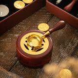 Sealing Wax 1 Set of Spoon Sealing Wax Furnace Stove Pot Seal Decorative Craft Gift Solid Wood Wax Stamp Craft Supplies SB002