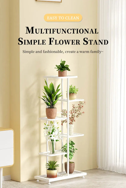 Plant Stand Flower Stand 4/6/8 Tier Flower Pot Shelf Balcony Indoor Multi-layer Storage Rack Succulent Plant Flower Rack