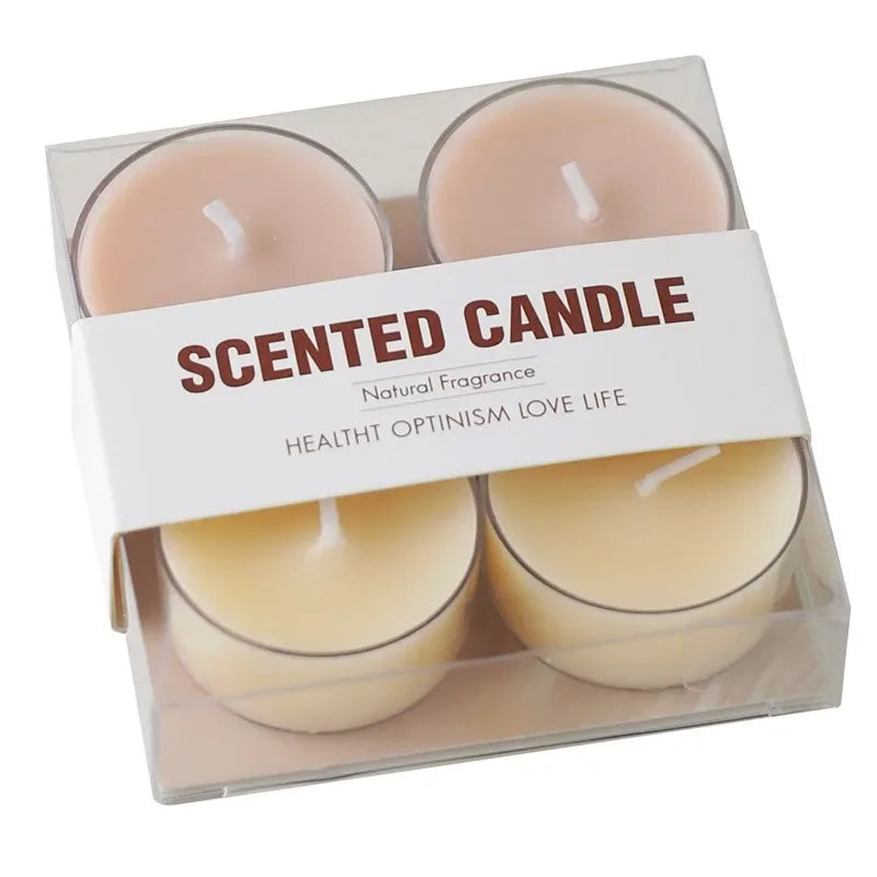 4pcs Handmade Tea Light Scented Candle Aromatherapy Soy Wax Candles Wedding Birthday Candle Party Home Decoration Photo Props