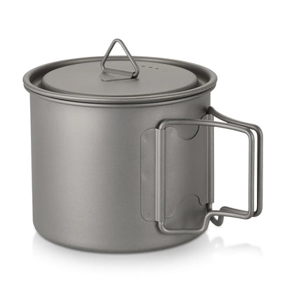 Taza de agua ultraligera de titanio Lixada con asa plegable, portátil para exteriores, camping, picnic, 300 ml/350 ml/550 ml/650 ml