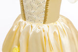 Girls Belle Cosplay Costumes Girls Dresses for Beauty Kids Party Clothing Magic Stick Crown Children Yellow Dress and The Beast