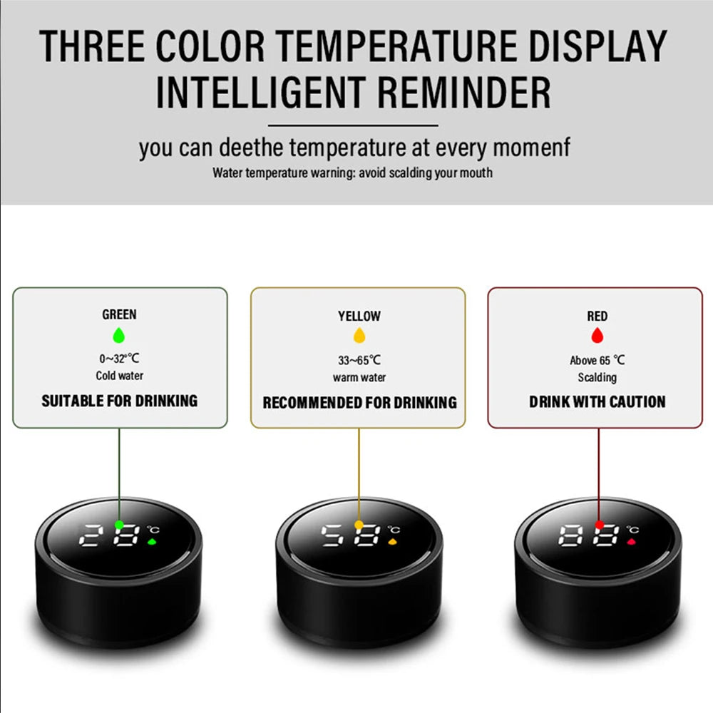 1pc Thermos Bottle Smart Cup With Temperature Display 304 Stainless Steel Vacuum Insulated Intelligent Cup For Audi S Line A1 A2