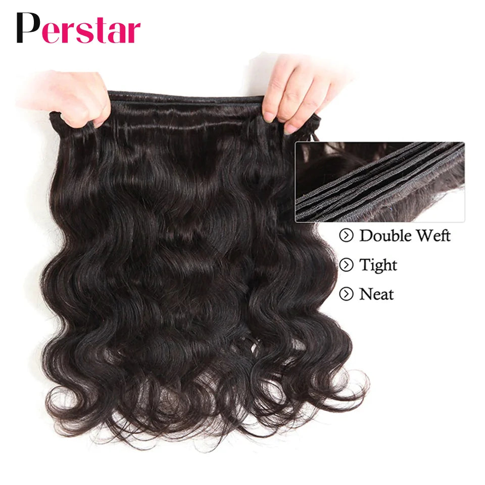 Kit mechas de cabelo humano ondulado com closure - body wave