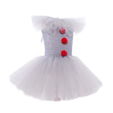 Disfraz de Joker gris para niñas, vestido tutú de Halloween, payaso espeluznante, ropa de Cosplay para fiesta de carnaval, vestido elegante de tul para niños de 2 a 12 años