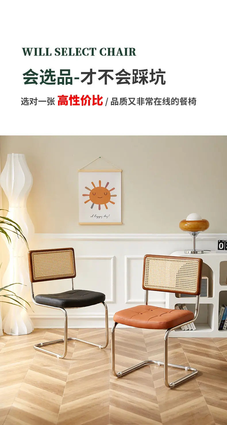 Mid-Century Modern Dining Chairs with Metal Frame, Multiple Styles Leisure chair for Kitchen, Living Room, Office , Muebles