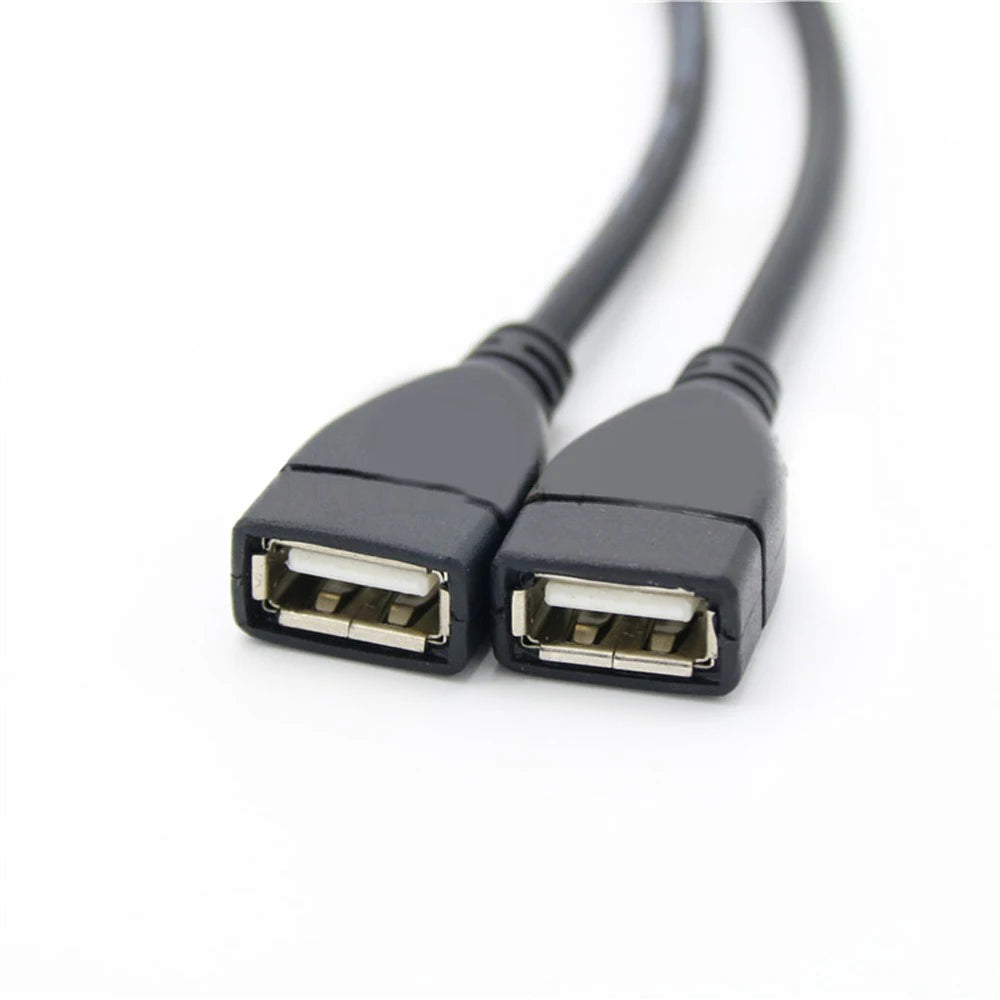 2.0 A 1 male to 2 Dual USB Female Data Hub Power Adapter Y Splitter USB Charging Power Cable Cord Extension Cable