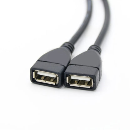 2.0 A 1 male to 2 Dual USB Female Data Hub Power Adapter Y Splitter USB Charging Power Cable Cord Extension Cable