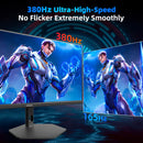 FYHXele 27 inch 380Hz Gaming Monitor 1080P IPS 0.5ms GTG Computer Monitor Adjustable Vertical Monitor Support FreeSync HDR VESA