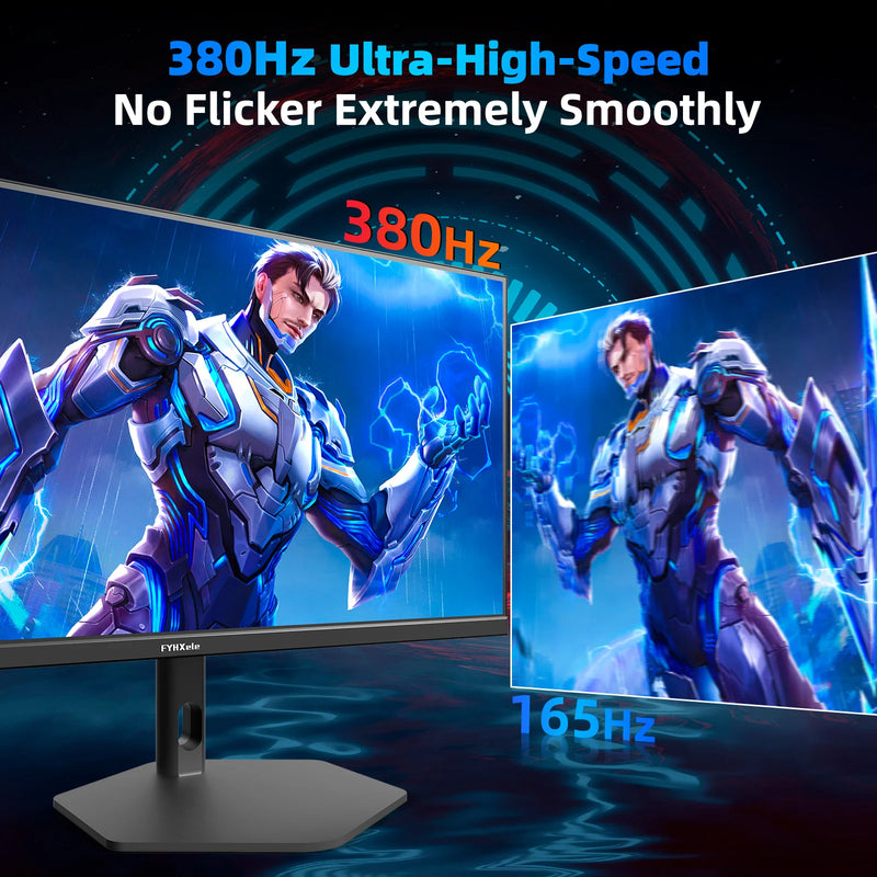 FYHXele 27 inch 380Hz Gaming Monitor 1080P IPS 0.5ms GTG Computer Monitor Adjustable Vertical Monitor Support FreeSync HDR VESA