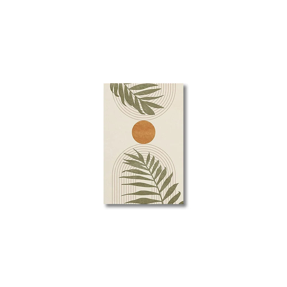 Simple Style Canvas Print Posters Wall Art Painting Set of 3 Tropical Leaves Abstract Shapes Illustrations Modern Art Boho Decor