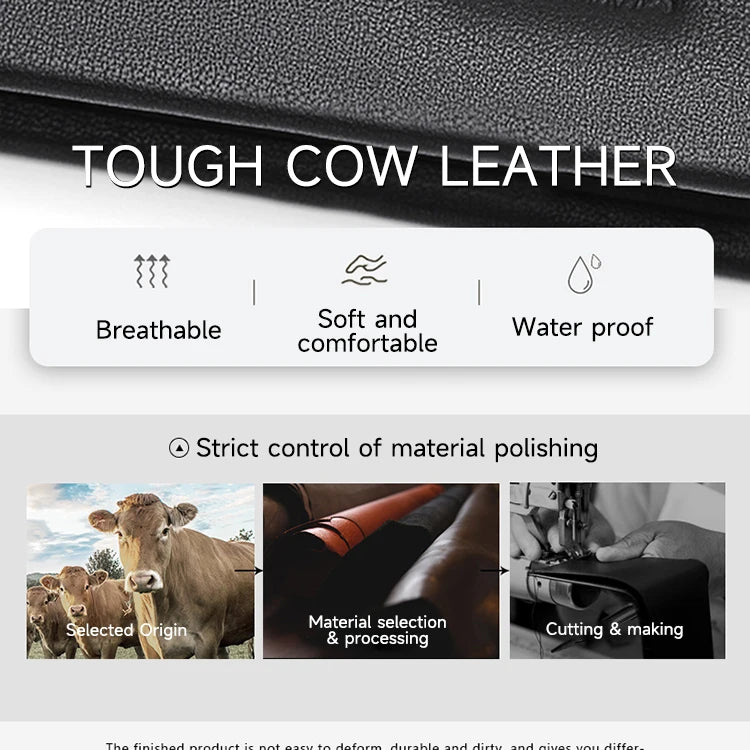 Septwolves Genuine Leather Wallets For Men Original Leather Wallet Man Cowhide Wolf Pattern With Brand Box Father Lover Gift