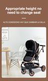 Cochecito de bebé 3 en 1 de lujo, portátil, de viaje, plegable, con marco de aluminio, de gran altura, para recién nacidos.