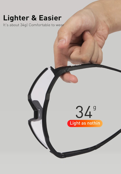 Kapvoe Photochromic Cycling Glasses Photochromic Sunglasses Road Bicycle Sports Glasses MTB Bike Eyewear Men 1 Lens Accessories
