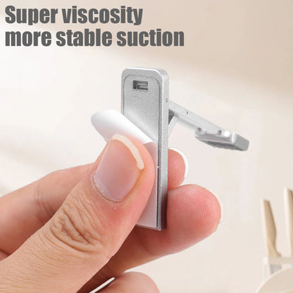 Mini soporte plegable ajustable de aleación de zinc para teléfono móvil, portátil, autoadhesivo, invisible.