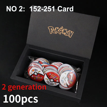 Caja de 100/160 tazos de Pokémon de 1.ª y 2.ª generación, colección de cartas redondas y cuadradas 3D, álbum de entrenadores, Pogs, Cheetos, Chipitaps