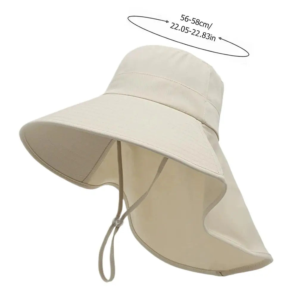 Protection Sun Hat Polyester Fiber Wide Brim with Neck Cover Cooling Quick Dry for Beach Hiking Fishing Gardening Outdoor Activities