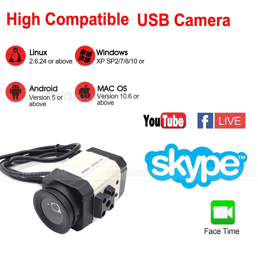 NEOCoolcam HD 4K Autofocus USB Webcam 3264 x 2448 MJPEG UVC 8MP IMX179 Video Live PC Camera for Meeting Document Scanning