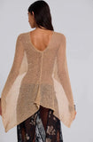 Jaded London Gold Knit Hollowed-Out One-Piece Top Halter Shawl Multi-Wear Holiday Style Halter