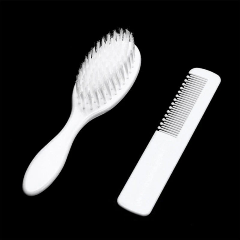 Cepillo para la costra láctea de recién nacidos, cepillo suave para el cabello, juego de peines para el cabello, peine de viaje para peinar el cabello para bebés y niños pequeños, masaje de cabeza para el baño, envío directo