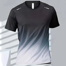 Camisetas deportivas para hombre, ropa deportiva de fitness, de secado rápido, con gradiente, de manga corta, para exteriores, baloncesto, entrenamiento, running, ropa para hombre