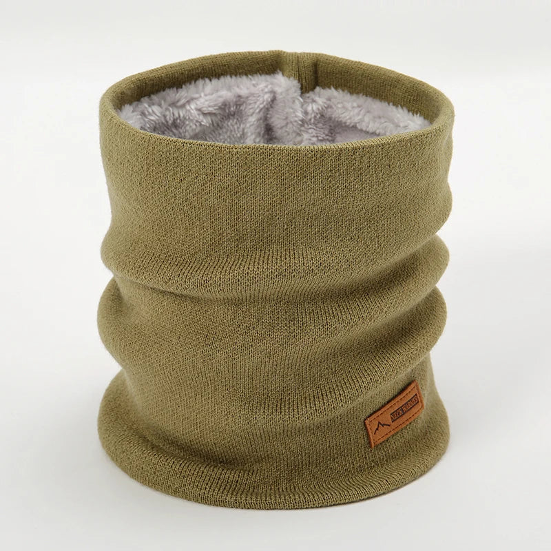 Bufanda cálida de invierno 2023 para mujer, de punto, con anillos de felpa, lisa, para hombre y mujer.