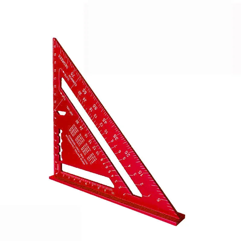 Regla triangular, herramienta de medición de 7 pulgadas, herramientas de carpintero de aleación de aluminio, regla de ángulo métrico en pulgadas, herramientas de carpintería cuadradas de velocidad