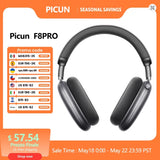 Picun F8 Pro ANC Wireless Headphones 3D Spatial Audio Head Tracking -52dB ANC HIFI Bluetooth Headset ENC HD Mic Low-Latency APP