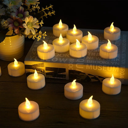 Velas LED 48/24/12 Pacote Velas a pilhas Baterias Luzes Velas para criar ambiente quente naturalmente cintilação brilhante