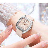 Relógio feminino quadrado minimalista pulseira pulseira de silicone casual