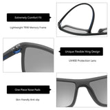 ZENOTTIC Polarized Sunglasses for Men Shades Lightweight TR90 Frame UV400 Protection Square Outdoor Travel Driving Sun Glasses