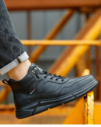 waterproof safety sneaker for men winter anti-slip boots man construction indestructible black work boots steel nose work shoes