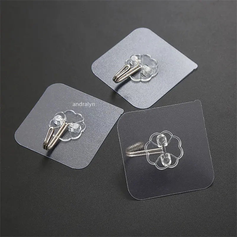 Transparent Self Adhesive Wall Hooks Heavy Duty Multi-Purpose Wall Hook Key Holder Towel Holder For Kitchen Bathroom Accessories