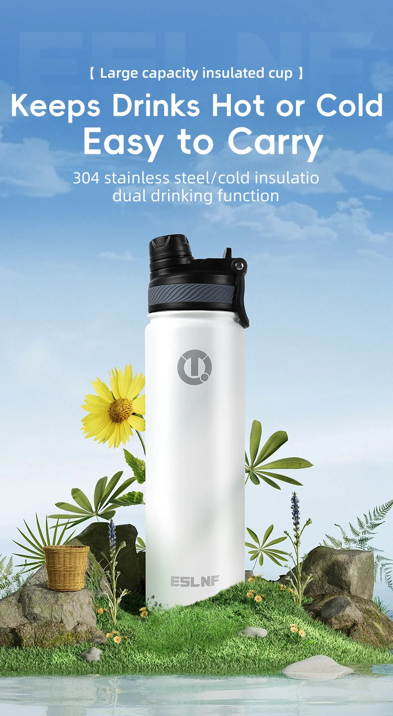 Cycling Thermal Water Bottle 0.65L Large Capacity Insulated Kettle Heat Storage Water Cup Sports MTB Cycling Accessories